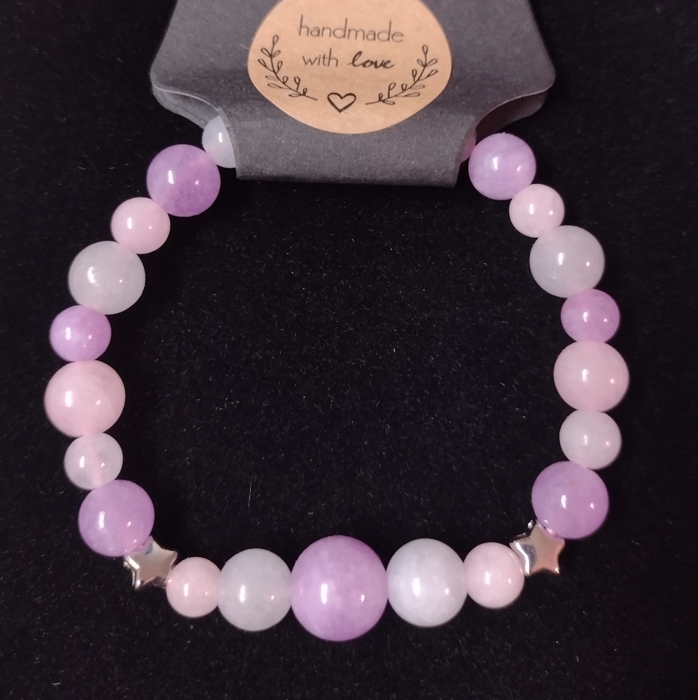 Kunzite,Rose Quartz,Quartz Bracelet